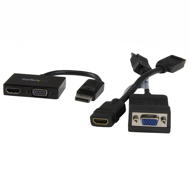 StarTech DP2HDVGA Travel A/V Adapter: 2-in-1 DisplayPort to HDMI or VGA